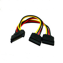 Cable de alimentación SATA 15pin macho a 2 hembra HDD Splitter